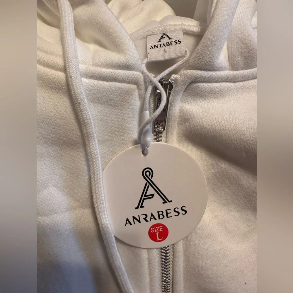 ANRABESS Women's Oversized Zip Up Hoodie Y2K Casual Drawstring Jacket NW… - Picture 10 of 10